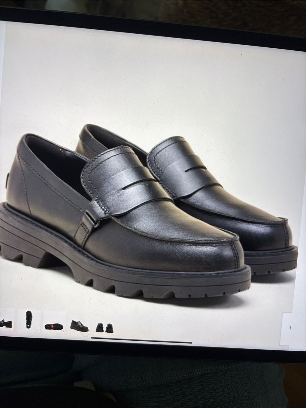 Sorel Revel Ave Black Leather Platform Loafers 9